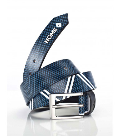 PATTERN BELT BLACK / cyan, white