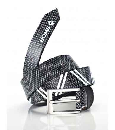 PATTERN BELT BLACK / white
