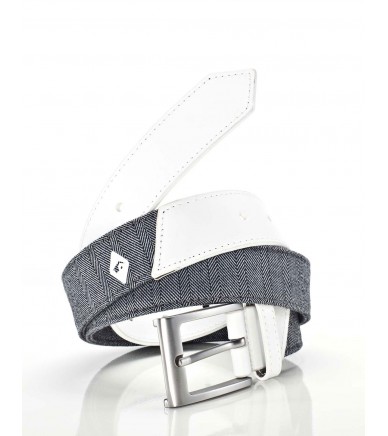 TIE BELT GREY HERRINGBONE
